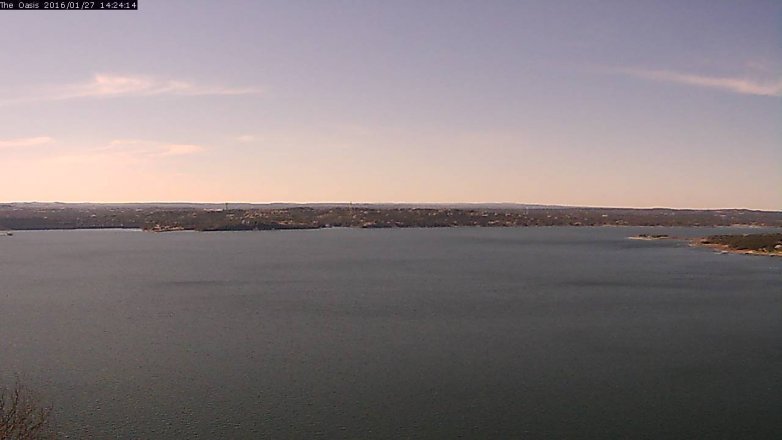 Lake Travis webcam, January 27, 2016 1:30 PM CT