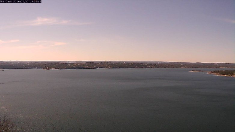 Lake Travis webcam, January 27, 2016 1:35 PM CT