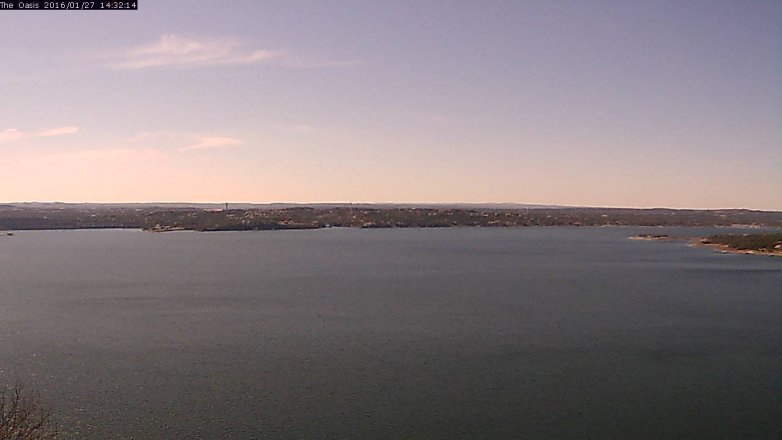 Lake Travis webcam, January 27, 2016 1:40 PM CT