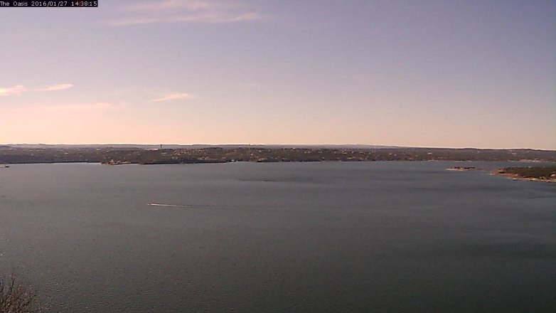 Lake Travis webcam, January 27, 2016 1:45 PM CT