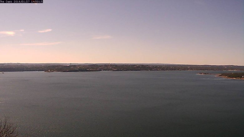 Lake Travis webcam, January 27, 2016 1:55 PM CT