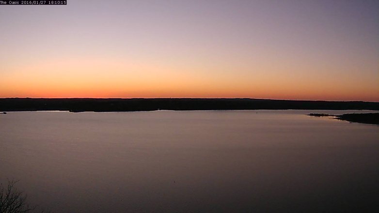 Lake Travis webcam, January 27, 2016 5:15 PM CT