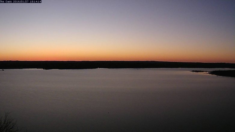 Lake Travis webcam, January 27, 2016 5:20 PM CT