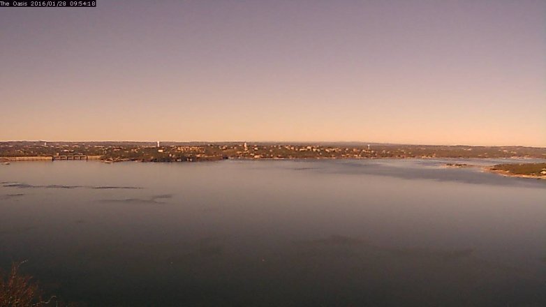 Lake Travis webcam, January 28, 2016 9:00 AM CT
