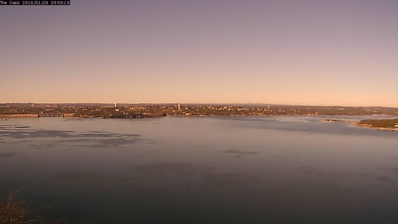 Lake Travis webcam, January 28, 2016 9:05 AM CT