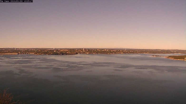 Lake Travis webcam, January 28, 2016 9:15 AM CT