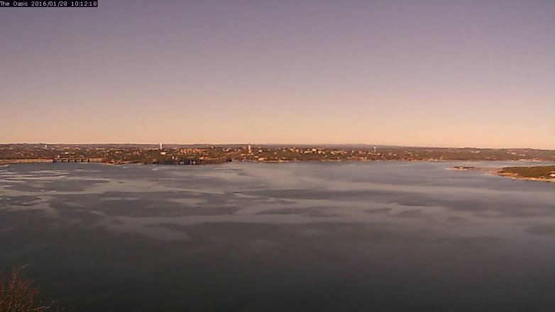 Lake Travis webcam, January 28, 2016 9:20 AM CT