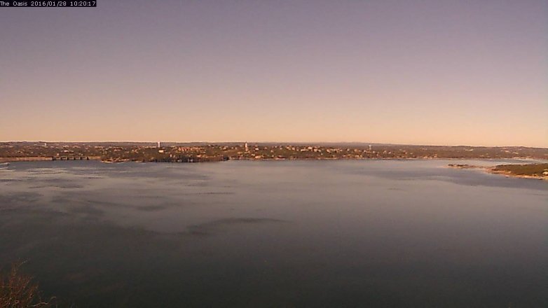 Lake Travis webcam, January 28, 2016 9:25 AM CT