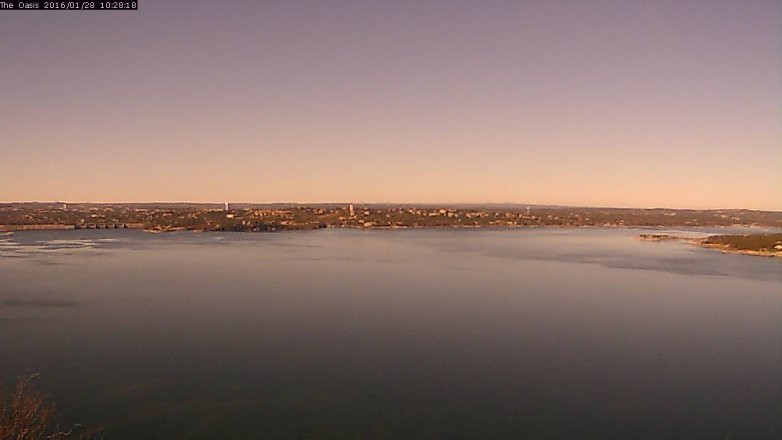 Lake Travis webcam, January 28, 2016 9:35 AM CT