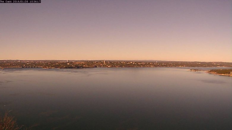 Lake Travis webcam, January 28, 2016 9:45 AM CT