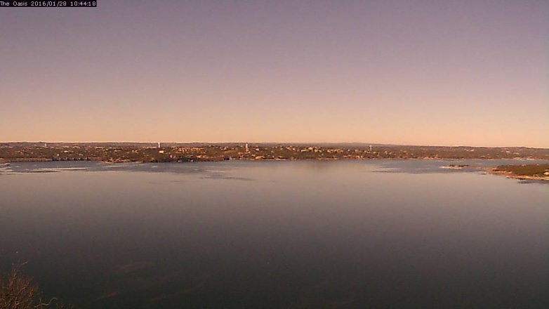 Lake Travis webcam, January 28, 2016 9:50 AM CT