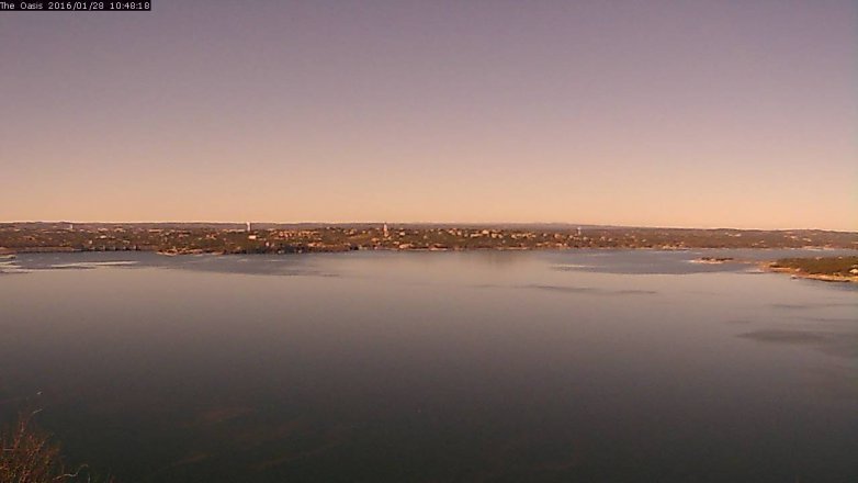 Lake Travis webcam, January 28, 2016 9:55 AM CT