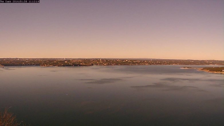 Lake Travis webcam, January 28, 2016 10:20 AM CT
