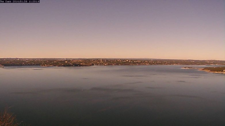 Lake Travis webcam, January 28, 2016 10:25 AM CT