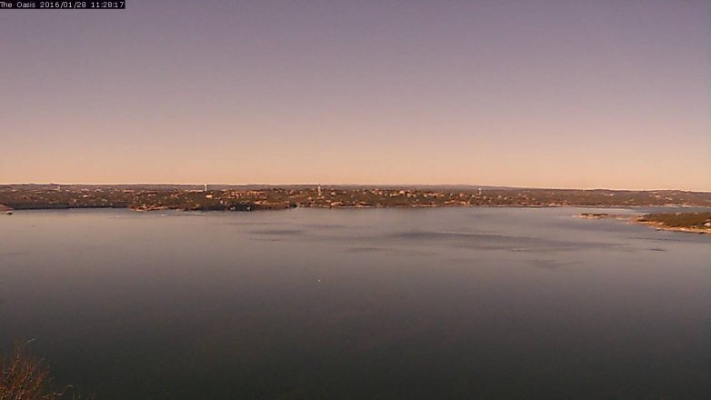 Lake Travis webcam, January 28, 2016 10:35 AM CT