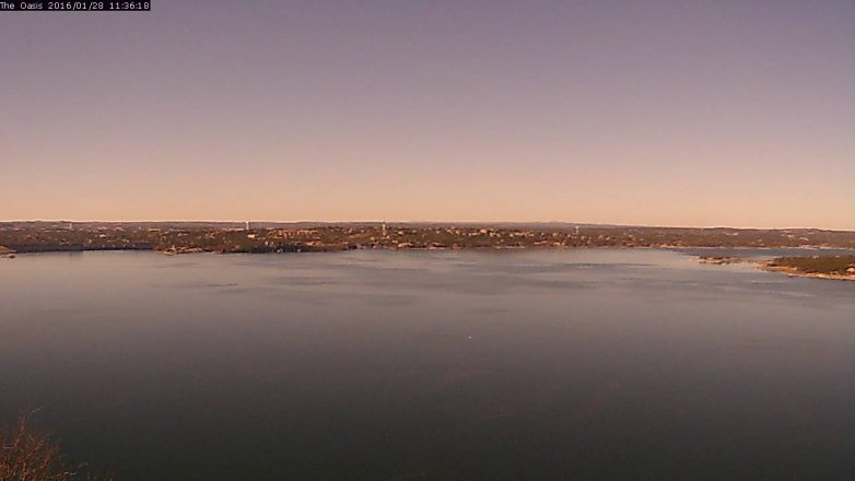 Lake Travis webcam, January 28, 2016 10:45 AM CT