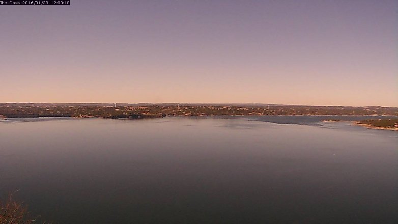 Lake Travis webcam, January 28, 2016 11:05 AM CT