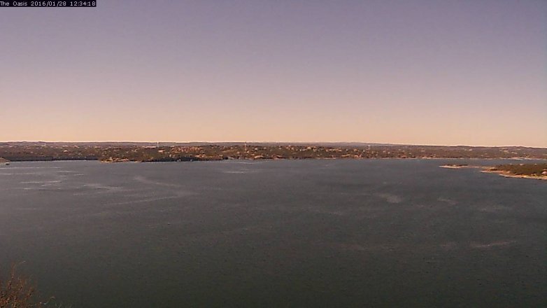 Lake Travis webcam, January 28, 2016 11:40 AM CT