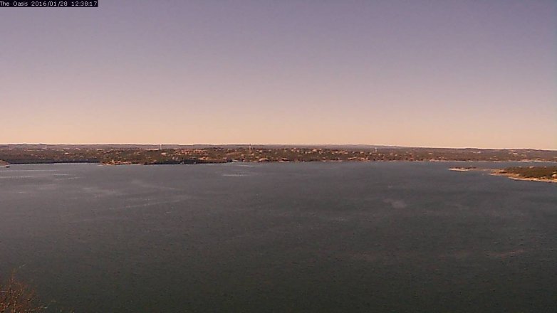 Lake Travis webcam, January 28, 2016 11:45 AM CT