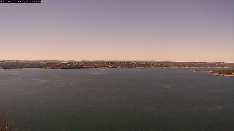 Lake Travis webcam, January 28, 2016 11:50 AM CT