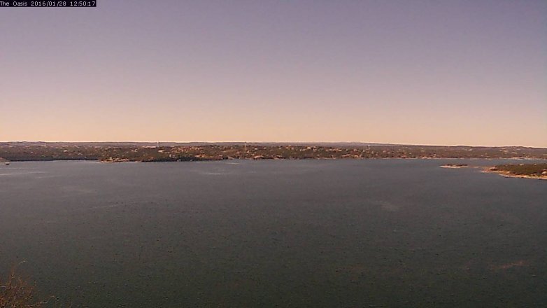 Lake Travis webcam, January 28, 2016 11:55 AM CT