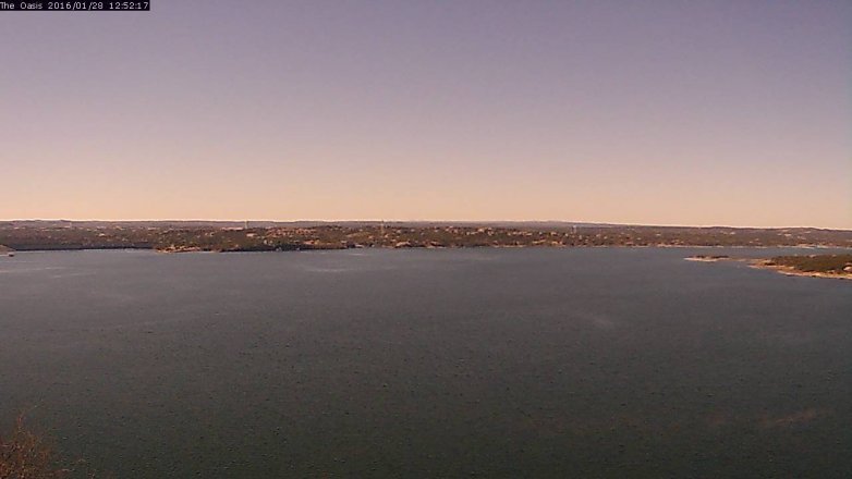 Lake Travis webcam, January 28, 2016 12:00 PM CT