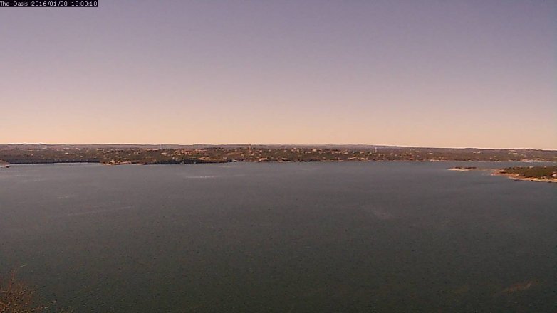 Lake Travis webcam, January 28, 2016 12:05 PM CT