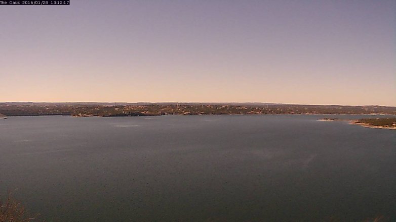 Lake Travis webcam, January 28, 2016 12:20 PM CT