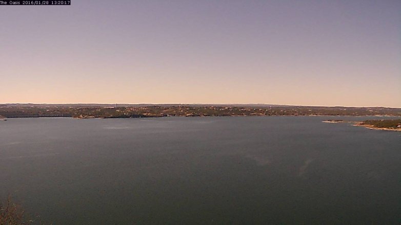 Lake Travis webcam, January 28, 2016 12:25 PM CT