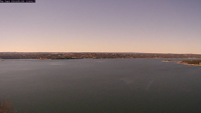Lake Travis webcam, January 28, 2016 12:30 PM CT