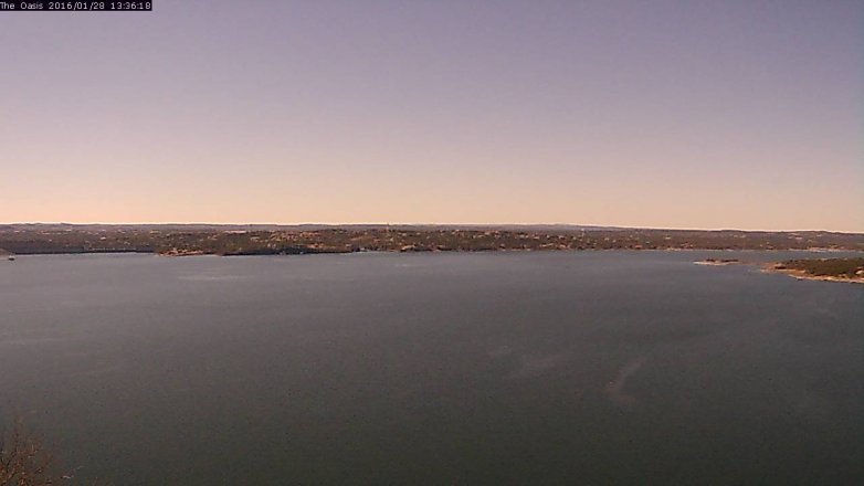 Lake Travis webcam, January 28, 2016 12:40 PM CT