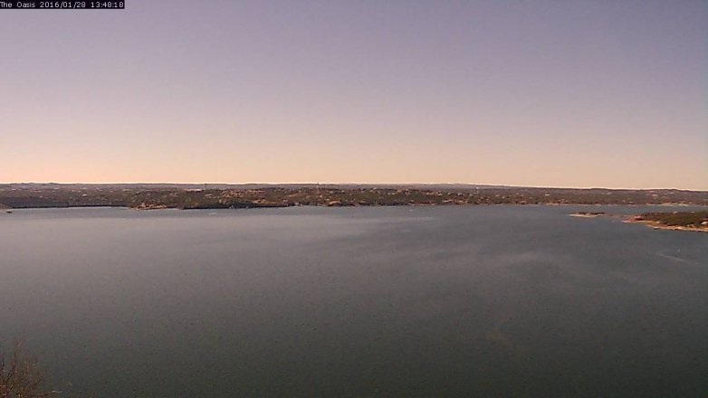 Lake Travis webcam, January 28, 2016 12:55 PM CT