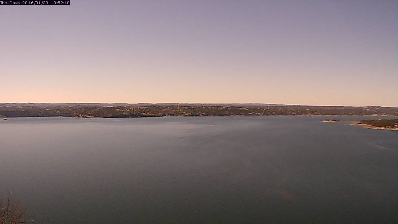 Lake Travis webcam, January 28, 2016 1:00 PM CT
