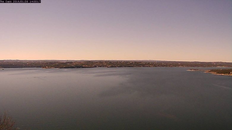 Lake Travis webcam, January 28, 2016 1:05 PM CT