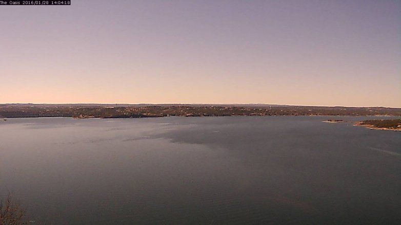 Lake Travis webcam, January 28, 2016 1:10 PM CT