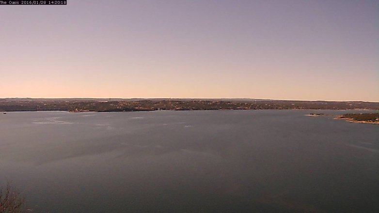 Lake Travis webcam, January 28, 2016 1:25 PM CT