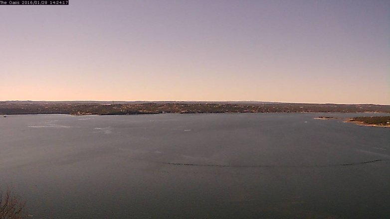 Lake Travis webcam, January 28, 2016 1:30 PM CT