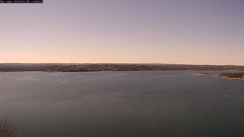 Lake Travis webcam, January 28, 2016 1:35 PM CT
