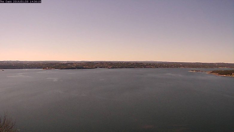 Lake Travis webcam, January 28, 2016 1:45 PM CT
