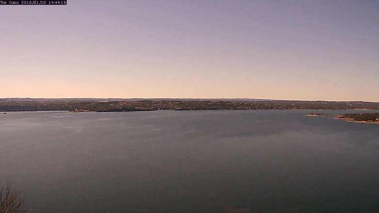 Lake Travis webcam, January 28, 2016 1:50 PM CT