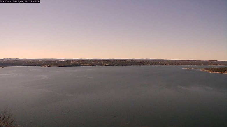 Lake Travis webcam, January 28, 2016 1:55 PM CT