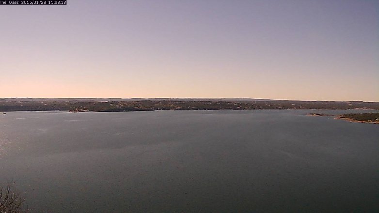 Lake Travis webcam, January 28, 2016 2:15 PM CT