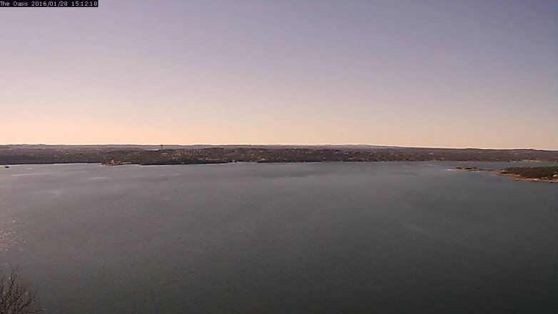 Lake Travis webcam, January 28, 2016 2:20 PM CT