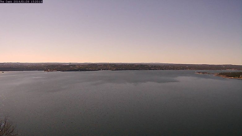 Lake Travis webcam, January 28, 2016 2:25 PM CT
