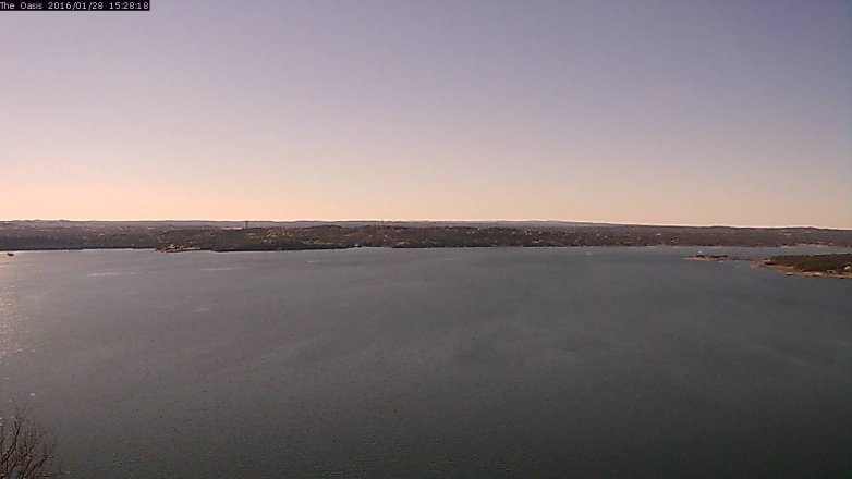 Lake Travis webcam, January 28, 2016 2:35 PM CT