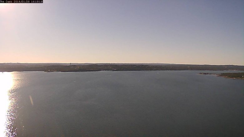 Lake Travis webcam, January 28, 2016 3:25 PM CT