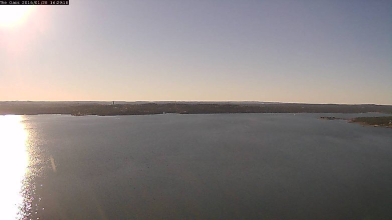 Lake Travis webcam, January 28, 2016 3:35 PM CT