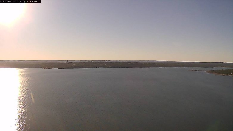 Lake Travis webcam, January 28, 2016 3:40 PM CT