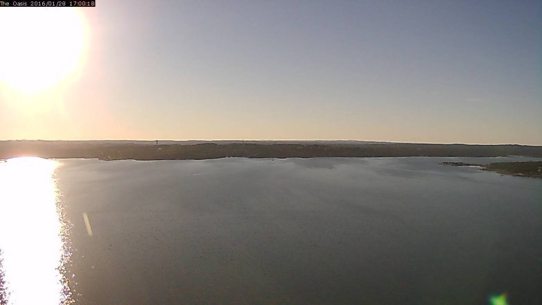 Lake Travis webcam, January 28, 2016 4:05 PM CT