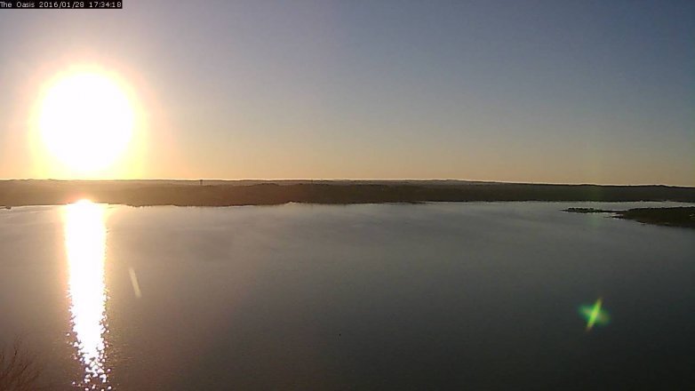 Lake Travis webcam, January 28, 2016 4:40 PM CT